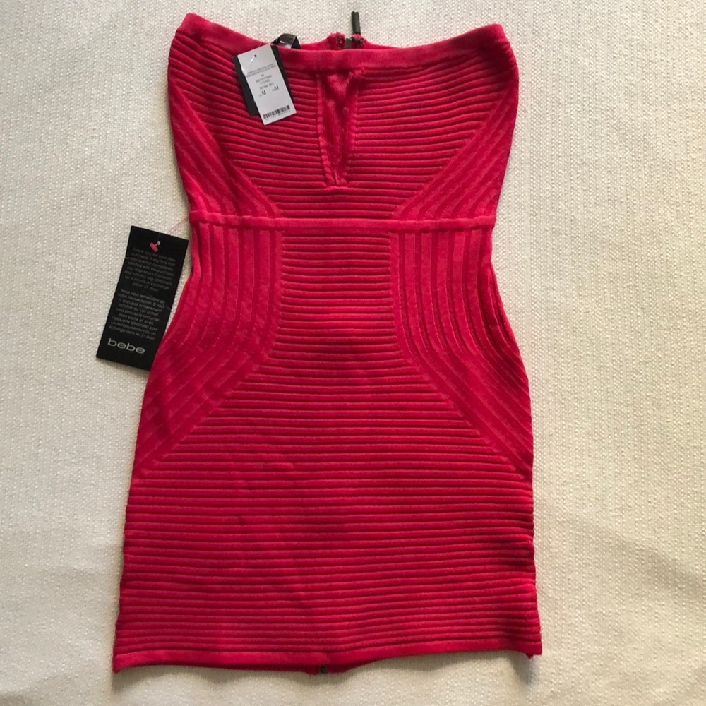 NWT Bebe Red Strapless Dress
